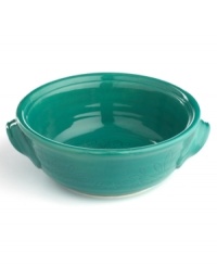 Homegrown style. An organic shape and engraved florals give the Espana Antica casserole a handcrafted feel that suits country settings. With a glossy teal finish. From the Tabletops Unlimited dinnerware collection. Homegrown style. An organic shape and engraved florals give the Espana Antica casserole a handcrafted feel that suits country settings. With a glossy teal finish. From the Tabletops Unlimited dinnerware collection.