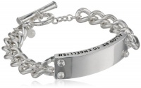 Kenneth Cole New York Bracelet Item Silver Message Toggle Identification Bracelet, 7 Kenneth Cole New York Bracelet Item Silver Message Toggle Identification Bracelet, 7