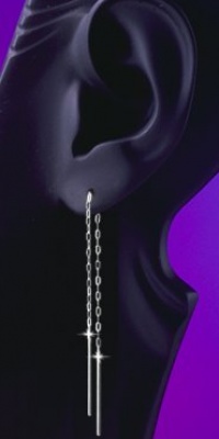 Thread Earrings :: THSS :: Medium Length, Sterling Silver Thread Earrings :: THSS :: Medium Length, Sterling Silver