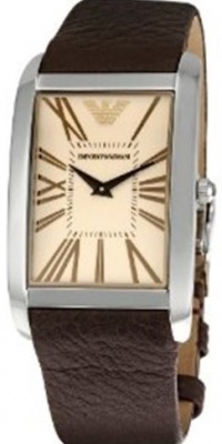 Emporio Armani Men's AR2032 Rectangular Amber Dial Watch Emporio Armani Men's AR2032 Rectangular Amber Dial Watch