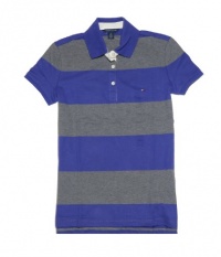 Tommy Hilfiger Women Wide Stripes Stretch Logo Polo T-Shirt Tommy Hilfiger Women Wide Stripes Stretch Logo Polo T-Shirt