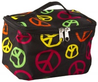 Cute! Cosmetic Makeup Bag Case Multi Color Peace Signs Small Cute! Cosmetic Makeup Bag Case Multi Color Peace Signs Small
