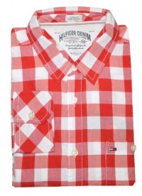 Tommy Hilfiger Denim Men Custom Fit Plaid Long Sleeve Shirt Tommy Hilfiger Denim Men Custom Fit Plaid Long Sleeve Shirt