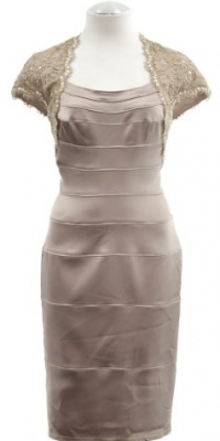 Tadashi Shoji Gold Sand Lace Sateen Cocktail Dress 8 Petite Tadashi Shoji Gold Sand Lace Sateen Cocktail Dress 8 Petite