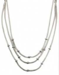 Anne Klein Necklace, 17 Silver-Tone Multi Row Mesh Necklace Anne Klein Necklace, 17 Silver-Tone Multi Row Mesh Necklace
