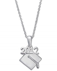 Commemorate his/her special day with a personalized keepsake necklace. Giani Bernini celebrates the class of 2012 with this polished graduation cap pendant. Crafted in sterling silver. Approximate length: 16 inches. Approximate drop: 1/2 inch. Commemorate his/her special day with a personalized keepsake necklace. Giani Bernini celebrates the class of 2012 with this polished graduation cap pendant. Crafted in sterling silver. Approximate length: 16 inches. Approximate drop: 1/2 inch.