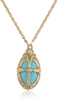 The Vatican Library Collection Oval Turquoise Colored Pendant Necklace The Vatican Library Collection Oval Turquoise Colored Pendant Necklace