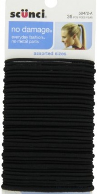 Scunci Effortless Beauty Large No-damage Elastics, 2 Mm/ 4 Mm Scunci Effortless Beauty Large No-damage Elastics, 2 Mm/ 4 Mm
