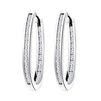 Studio 925 Anthony Max CZ In-N-Out Sterling Silver Oval Hoop Earrings Studio 925 Anthony Max CZ In-N-Out Sterling Silver Oval Hoop Earrings