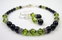 Damali Silver & Faux Black Pearl Crystal Beaded Bracelets Damali Silver & Faux Black Pearl Crystal Beaded Bracelets