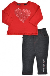 Calvin Klein Baby-girls Newborn Top with Pant, Red, 3-6 Months Calvin Klein Baby-girls Newborn Top with Pant, Red, 3-6 Months
