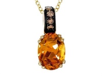 Effy Collection 14k Yellow Gold Brown Diamond, And Citrine Pendant Necklace