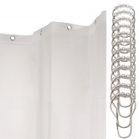 InterDesign 13-Piece Shower Curtain/Liner and Rings Set, 72-Inch by 72-Inch, Frosted White InterDesign 13-Piece Shower Curtain/Liner and Rings Set, 72-Inch by 72-Inch, Frosted White