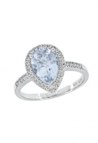 Effy Jewlery 14K White Gold Aquamarine and Diamond Ring, 1.47 TCW Ring size 7 Effy Jewlery 14K White Gold Aquamarine and Diamond Ring, 1.47 TCW Ring size 7