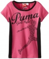 PUMA Girls 2-6X Little Runner Active Tee, Raspberry Rose, 6