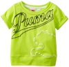 PUMA Girls 2-6X Toddler Oversized Logo Tee, Lemon Lime, 2T