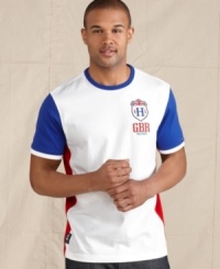 Show your colors. Get fired up for the big game in this Great Britain crest t-shirt from Tommy Hilfiger. Show your colors. Get fired up for the big game in this Great Britain crest t-shirt from Tommy Hilfiger.