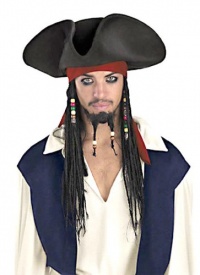 Adult Officially Licensed Jack Sparrow Hat with Beaded Locks Adult Officially Licensed Jack Sparrow Hat with Beaded Locks