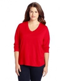Hue Sleepwear Women's Plus-Size Solid Long Sleeve V-Neck Tee Hue Sleepwear Women's Plus-Size Solid Long Sleeve V-Neck Tee