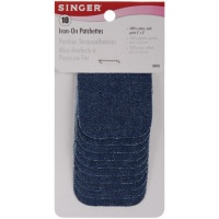 Singer 2-inch-by-3-inch Iron-On Patches, Denim, 10 per package Singer 2-inch-by-3-inch Iron-On Patches, Denim, 10 per package
