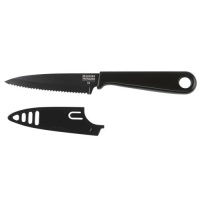 Kuhn Rikon Colori Comfort Serrated Paring Knife, 4-Inch, Black Kuhn Rikon Colori Comfort Serrated Paring Knife, 4-Inch, Black