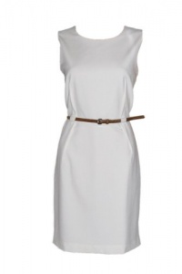 Calvin Klein Petite Belted Sheath Dress Light Cream Size 14P Calvin Klein Petite Belted Sheath Dress Light Cream Size 14P