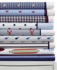 Pattern perfect. Bold prints and primary hues bring fresh, all-American flair to your bedroom with these extra soft Tommy Hilfiger sheet sets. Featuring pure ringspun combed cotton. Pattern perfect. Bold prints and primary hues bring fresh, all-American flair to your bedroom with these extra soft Tommy Hilfiger sheet sets. Featuring pure ringspun combed cotton.