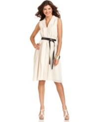 Simple and chic, with fluid lines that streamline a petite silhouette, Jones New York's belted dress works for the office and beyond! (Clearance) Simple and chic, with fluid lines that streamline a petite silhouette, Jones New York's belted dress works for the office and beyond! (Clearance)