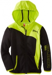 Puma - Kids Boys 2-7 Performance Hooded Jacket, Black/Green, 7 Puma - Kids Boys 2-7 Performance Hooded Jacket, Black/Green, 7
