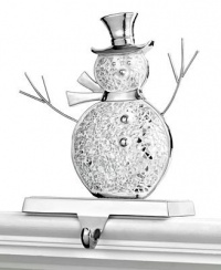 Macy's Holiday Lane Mirrored Metal Snowman 6 Stocking Holder Macy's Holiday Lane Mirrored Metal Snowman 6 Stocking Holder