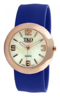 TKO ORLOGI Women's TK614-RBL Rose Gold Slap Metal Blue Watch TKO ORLOGI Women's TK614-RBL Rose Gold Slap Metal Blue Watch