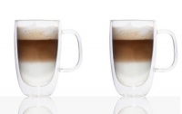 Double-Wall Glass Coffee Mug 400ml Set Of 2 by Brilliant