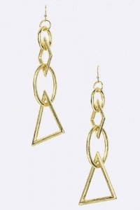 TRENDY FASHION Asymmetrical Chain Loop Drop Earrings BY FASHION DESTINATION | (Gold)