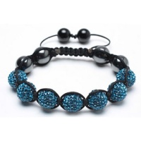 Bling Jewelry Turquoise Crystal Shamballa Inspired Bracelet Hematite Beads 12mm Bling Jewelry Turquoise Crystal Shamballa Inspired Bracelet Hematite Beads 12mm