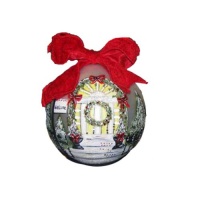 Sarabella Painted Glass Ball with Door Design Ornament, 150mm Sarabella Painted Glass Ball with Door Design Ornament, 150mm