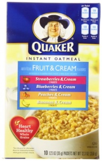 Quaker Instant Oatmeal Fruit & Cream, Variety Pack, 10-Count Box Quaker Instant Oatmeal Fruit & Cream, Variety Pack, 10-Count Box