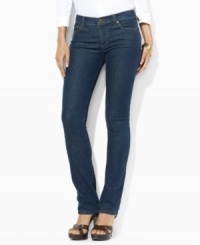 Designed with a sleek straight leg, Lauren Jeans Co.'s timeless denim is crafted with a hint of stretch to flatter the figure. Designed with a sleek straight leg, Lauren Jeans Co.'s timeless denim is crafted with a hint of stretch to flatter the figure.