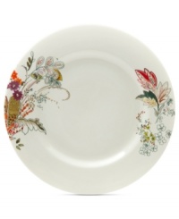 With a floral pattern that's truly fresh, Marcela's Floral Henna dinner plate for Prima Design has an exotic quality about it with vibrant colors blooming in simple white porcelain. With a floral pattern that's truly fresh, Marcela's Floral Henna dinner plate for Prima Design has an exotic quality about it with vibrant colors blooming in simple white porcelain.