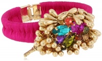 Betsey Johnson Carnival Crystal Cluster Hinged Bangle Bracelet, 8 Betsey Johnson Carnival Crystal Cluster Hinged Bangle Bracelet, 8