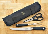 Mercer Cutlery Genesis 4-Piece Forged Carving Set, Steel/Black Mercer Cutlery Genesis 4-Piece Forged Carving Set, Steel/Black