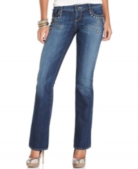 Kut from the Kloth's straight-leg jeans offer a vintage-inspired wash and studded details for rugged edge. Pair them with a tee and pumps for a day-to-night look. Kut from the Kloth's straight-leg jeans offer a vintage-inspired wash and studded details for rugged edge. Pair them with a tee and pumps for a day-to-night look.