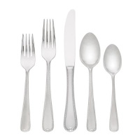 Gorham Ribbon Edge Frosted II 65-Piece Stainless Flatware Set Gorham Ribbon Edge Frosted II 65-Piece Stainless Flatware Set