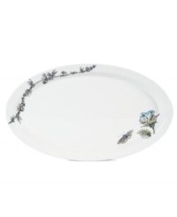 A blossom unfolds across this Rose oval platter, a fresh and beautiful way to serve guests. Coordinate with other Edie Rose by Rachel Bilson dinnerware and serveware to create your own tabletop garden. A blossom unfolds across this Rose oval platter, a fresh and beautiful way to serve guests. Coordinate with other Edie Rose by Rachel Bilson dinnerware and serveware to create your own tabletop garden.