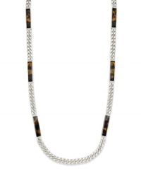 Trending tortoise. Not just for sunglasses anymore, Lauren by Ralph Lauren's chic long necklace features tortoise resin stations on a silver-plated steel chain. Approximate length: 36 inches. Trending tortoise. Not just for sunglasses anymore, Lauren by Ralph Lauren's chic long necklace features tortoise resin stations on a silver-plated steel chain. Approximate length: 36 inches.