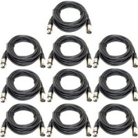 GLS Audio 25ft Mic Cable Patch Cords - XLR Male to XLR Female Black Microphone Cables - 25' Balanced Mike Snake Cord - 10 PACK GLS Audio 25ft Mic Cable Patch Cords - XLR Male to XLR Female Black Microphone Cables - 25' Balanced Mike Snake Cord - 10 PACK