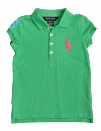 Ralph Lauren Toddler Girls Big Pony Pop Polo, Vineyard Green, 6 Ralph Lauren Toddler Girls Big Pony Pop Polo, Vineyard Green, 6