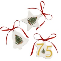 Spode Christmas Tree 75th Anniversary Tree Ornaments, Set of 3 Spode Christmas Tree 75th Anniversary Tree Ornaments, Set of 3