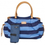 Kate Spade Jubilee Stripe Stevie Baby Bag in Navy Blue/Blue