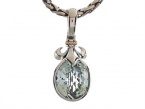 Balissima By Effy Collection Sterling Silver and 18k Yellow Gold Fleur de Lis Green Amethyst Pendant Necklace