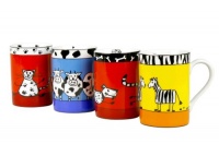 Konitz Animal Stories 10-Ounce Mugs, Set of 4, Assorted Designs Konitz Animal Stories 10-Ounce Mugs, Set of 4, Assorted Designs